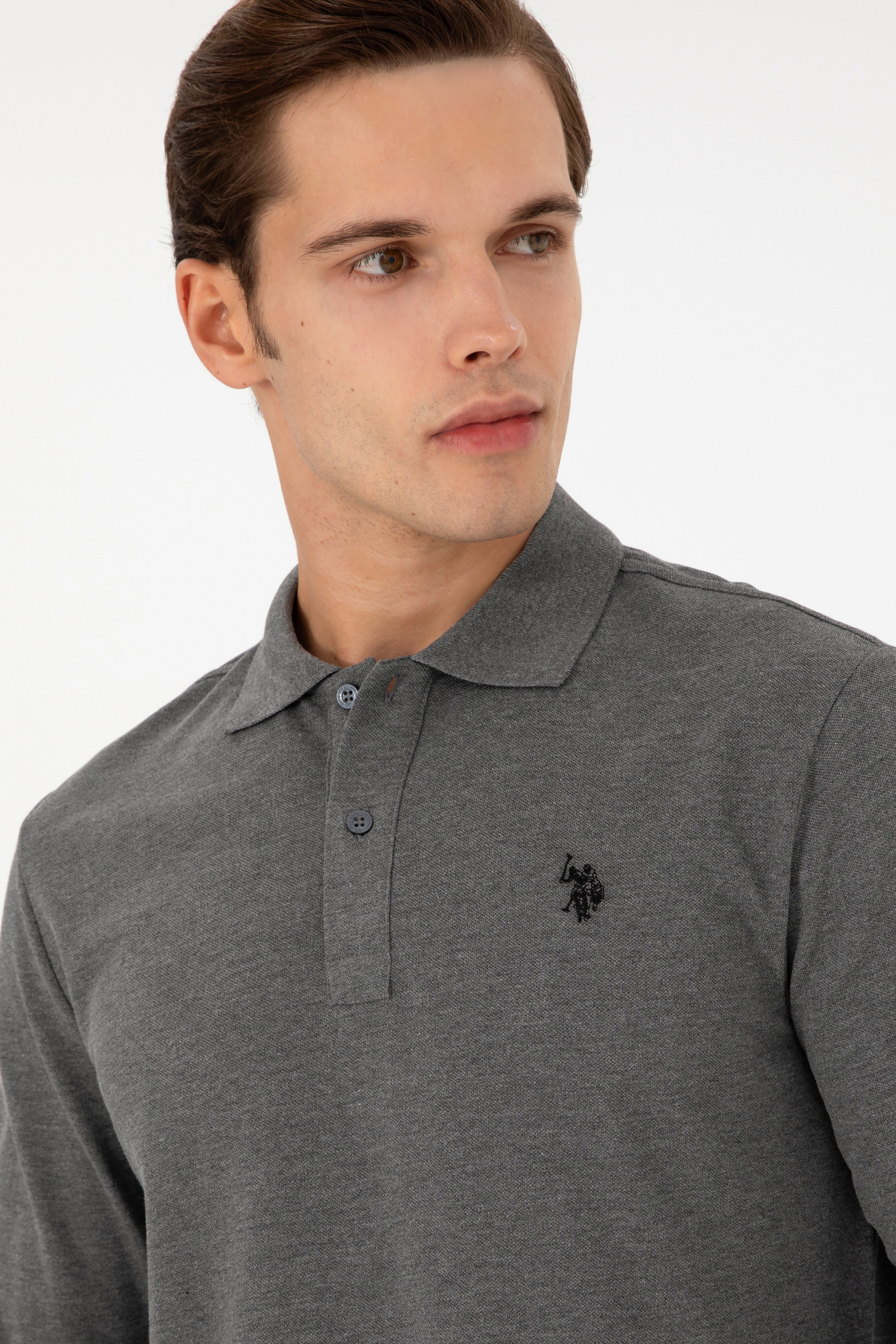 Erkek Antrasit Melanj Basic Sweatshirt - Image 2