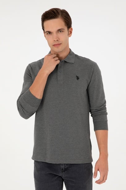 Erkek Antrasit Melanj Basic Sweatshirt
