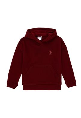 Erkek Çocuk Bordo Basic Kapüşonlu Sweatshirt - 50298269005