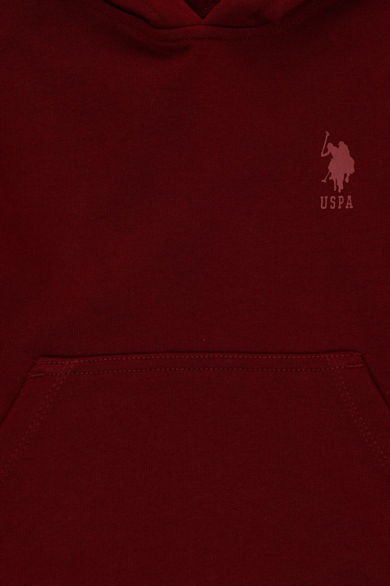 Erkek Çocuk Bordo Basic Kapüşonlu Sweatshirt - 50298269005