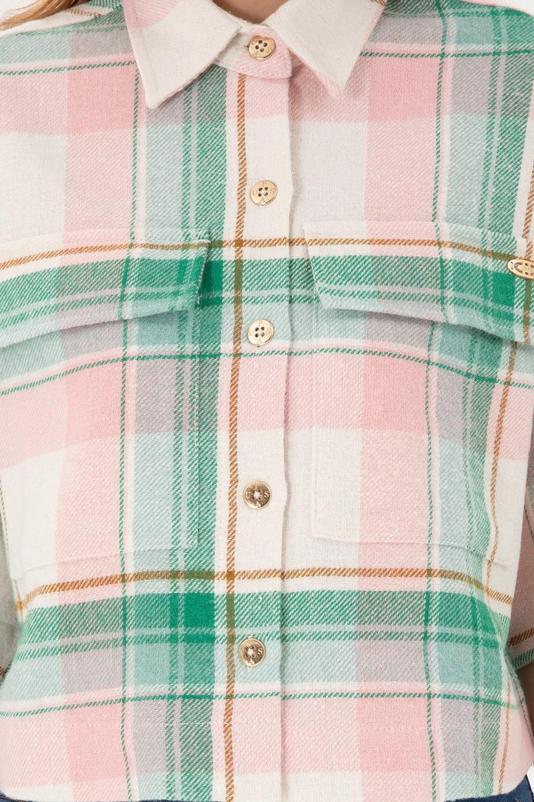 Kadın Somon Uzun Kollu Gömlek - 50289839013