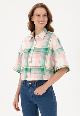 Kadın Somon Uzun Kollu Gömlek - 50289839013