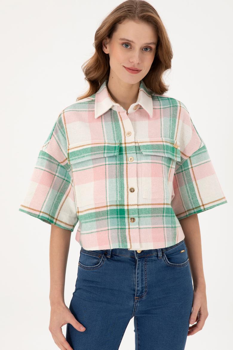 Kadın Somon Uzun Kollu Gömlek - 50289839013