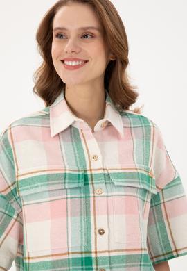 Kadın Somon Uzun Kollu Gömlek - 50289839013