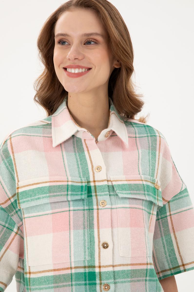 Kadın Somon Uzun Kollu Gömlek