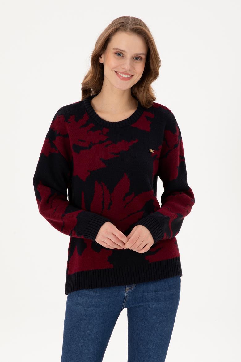 Kadın Lacivert Bisiklet Yaka Kazak