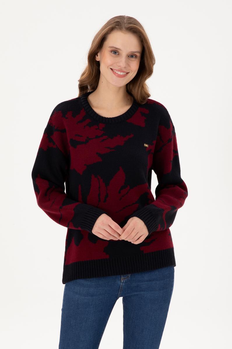 Kadın Lacivert Bisiklet Yaka Kazak