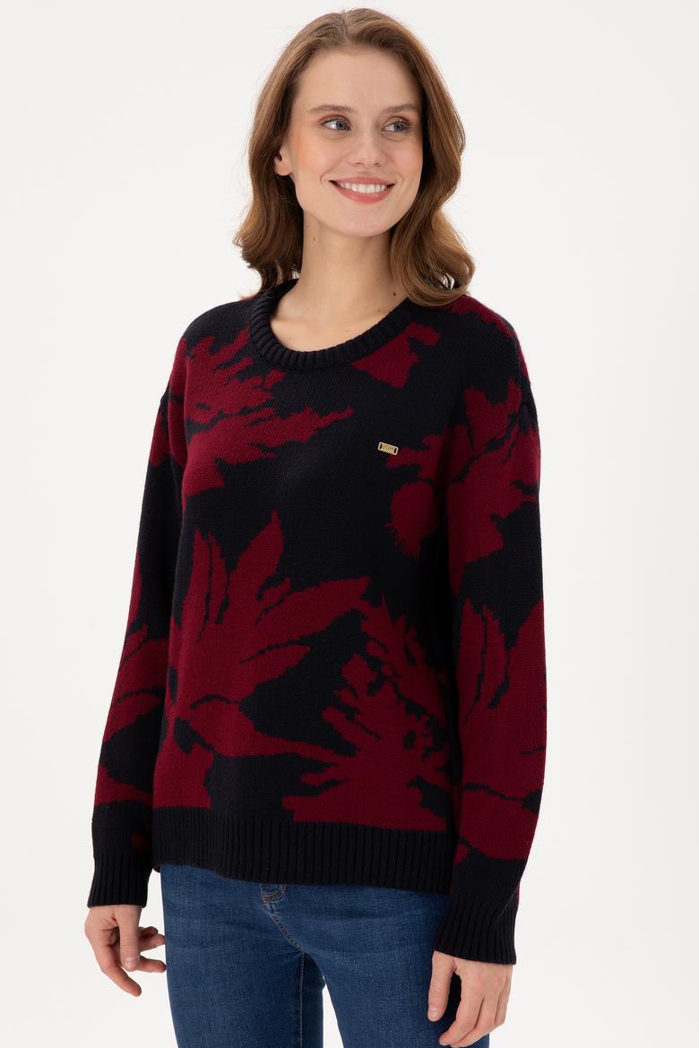 Kadın Lacivert Bisiklet Yaka Kazak - 50291572004