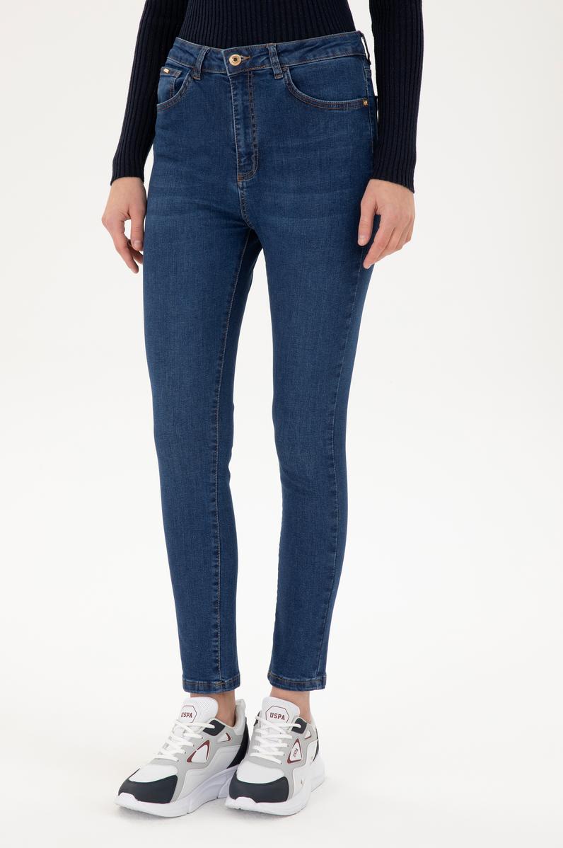 Kadın Koyu Mavi Jean Pantolon