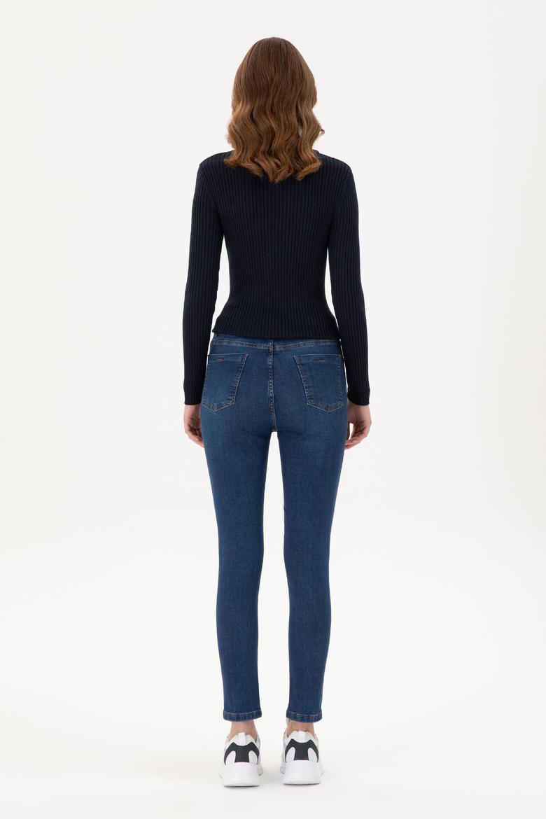 Kadın Koyu Mavi Jean Pantolon - 50297511002