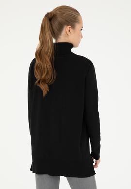 Kadın Siyah Basic Boğazlı Kazak - 50294570001