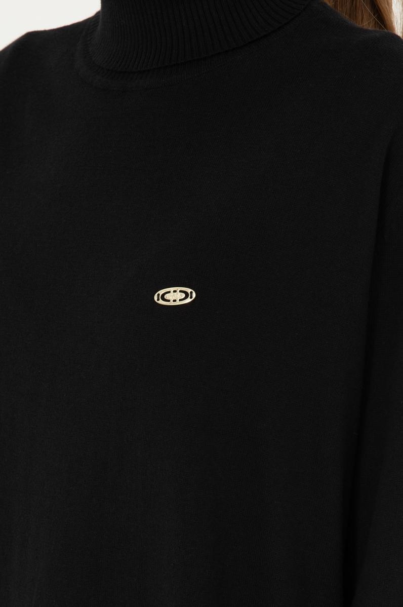 Kadın Siyah Basic Boğazlı Kazak