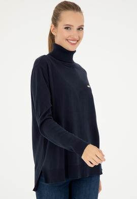 Kadın Lacivert Basic Boğazlı Kazak - 50294570013