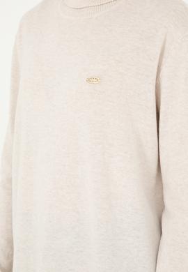 Kadın Krem Melanj Basic Boğazlı Kazak - 50294570019