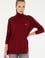 Kadın Bordo Basic Boğazlı Kazak