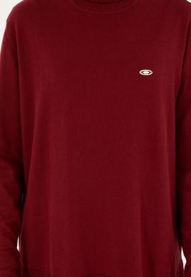 Kadın Bordo Basic Boğazlı Kazak - 50294570022