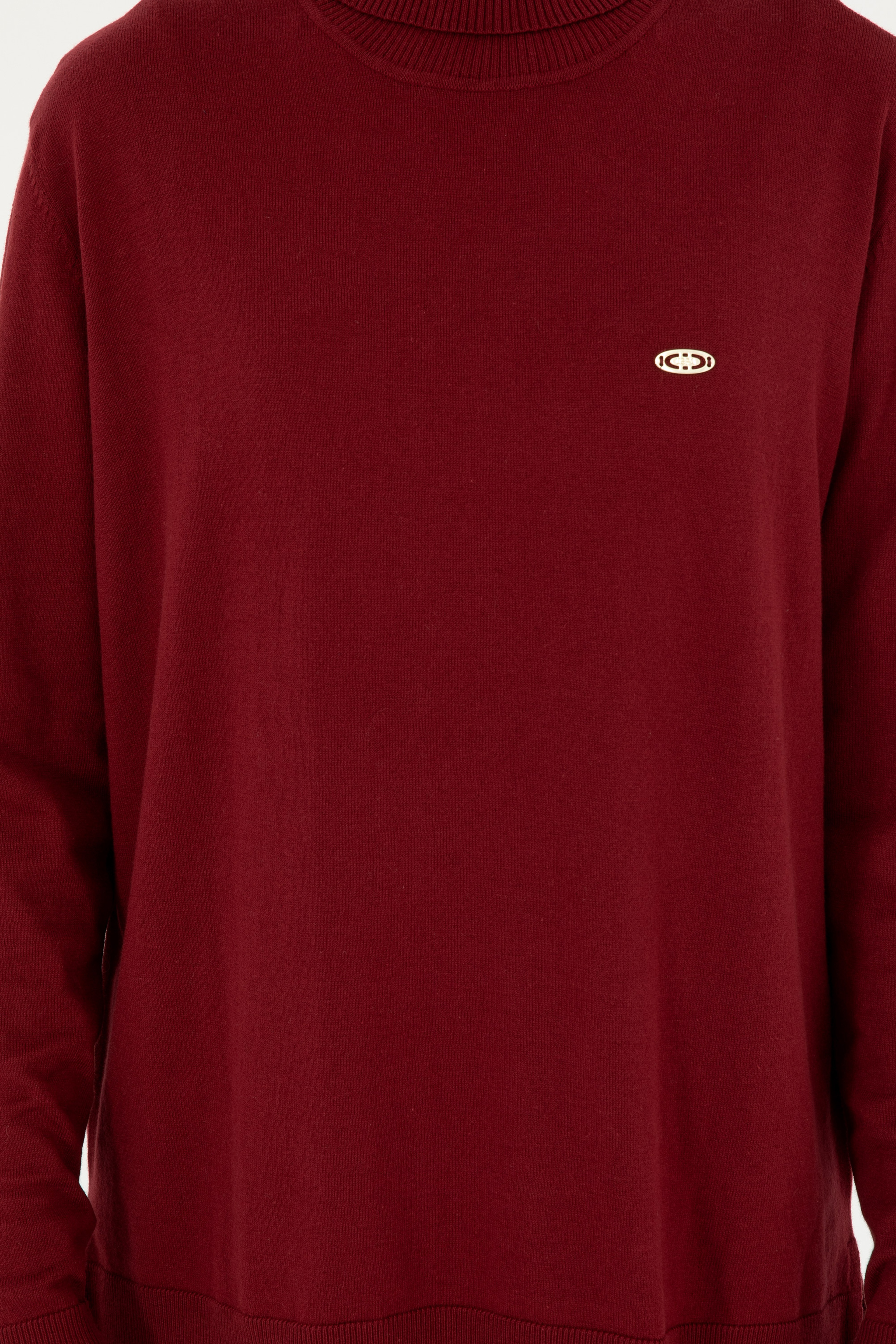 Kadın Bordo Basic Boğazlı Kazak - Image 6