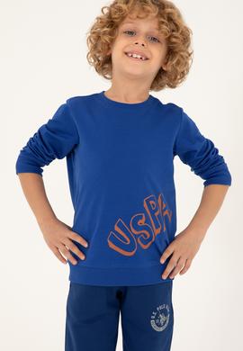 Erkek Çocuk Saks Bisiklet Yaka Sweatshirt - 50293617028
