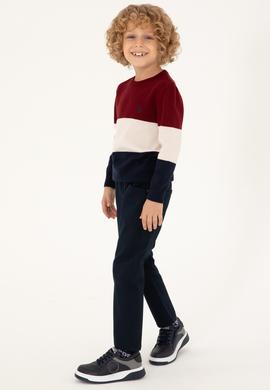 Erkek Çocuk Lacivert Bisiklet Yaka Kazak - 50295544008