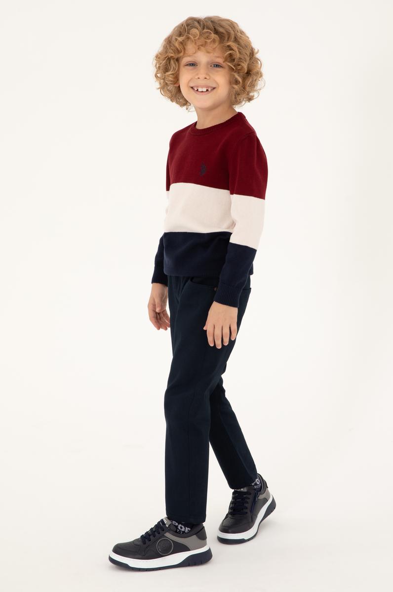 Erkek Çocuk Lacivert Bisiklet Yaka Kazak