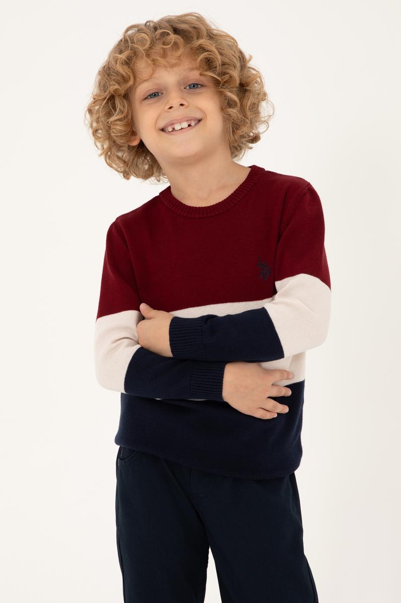 Erkek Çocuk Lacivert Bisiklet Yaka Kazak