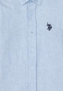 Erkek Çocuk Açık Mavi Uzun Kollu Basic Gömlek - 50297386008