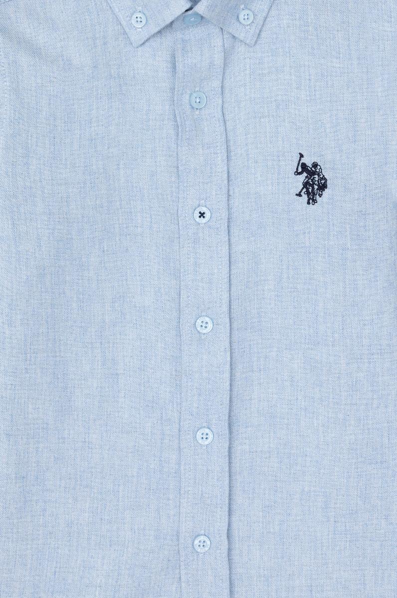 Erkek Çocuk Açık Mavi Uzun Kollu Basic Gömlek