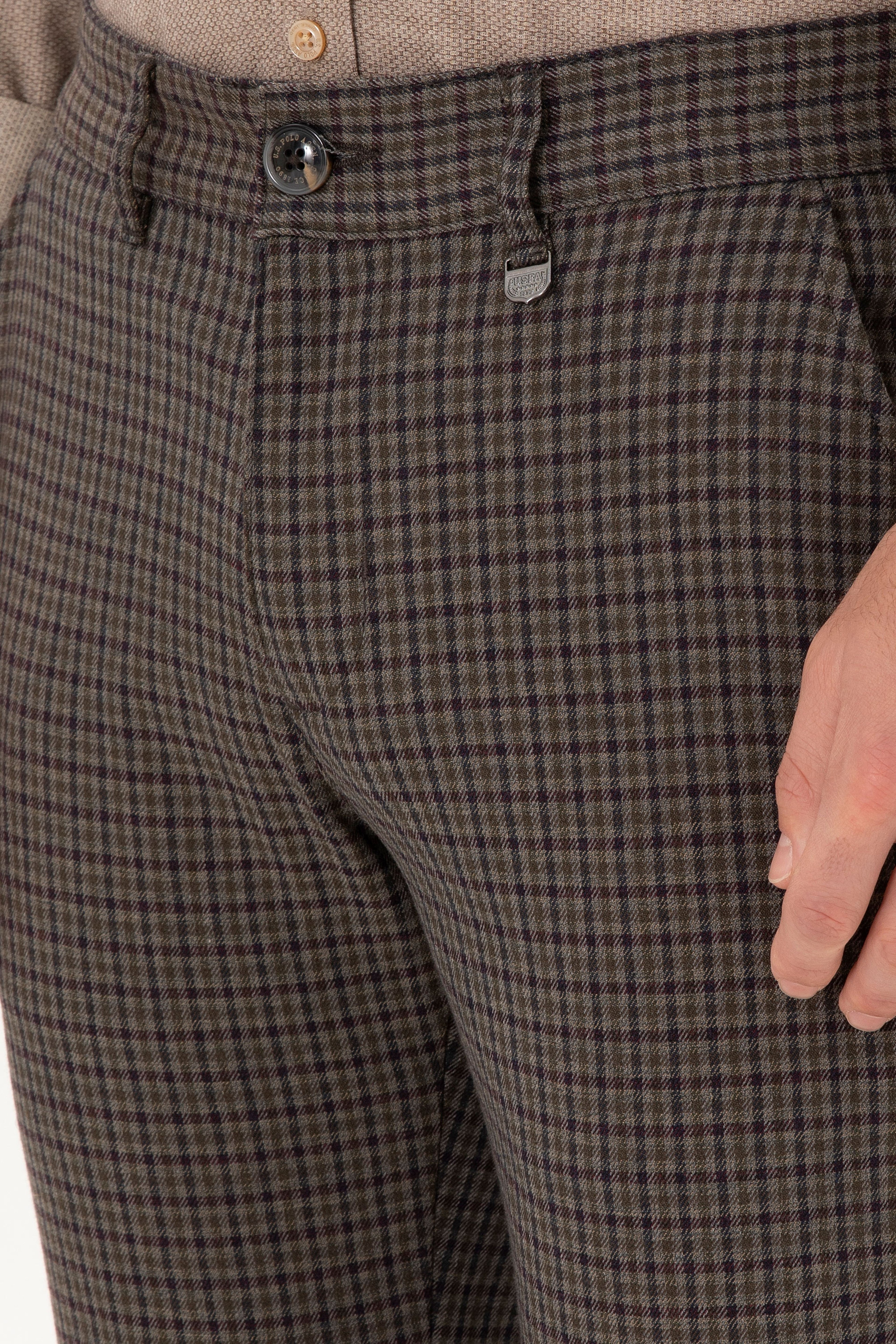 Erkek Slim Fit Mor Kanvas Pantolon - Image 5