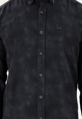 Erkek Koyu Yeşil Uzun Kollu Gömlek - 50293761023