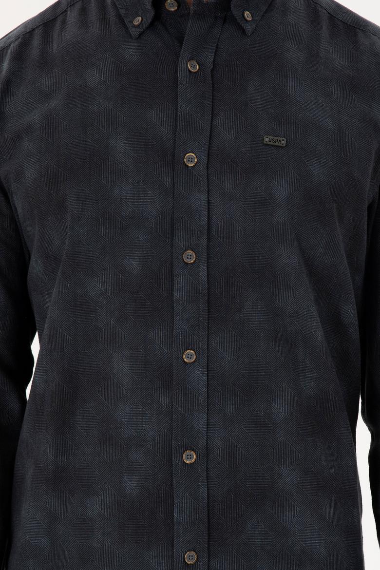 Erkek Koyu Yeşil Uzun Kollu Gömlek - 50293761023