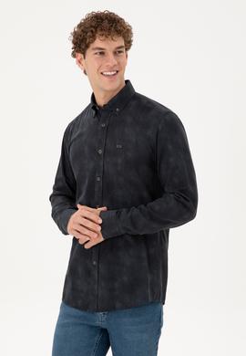 Erkek Koyu Yeşil Uzun Kollu Gömlek - 50293761023