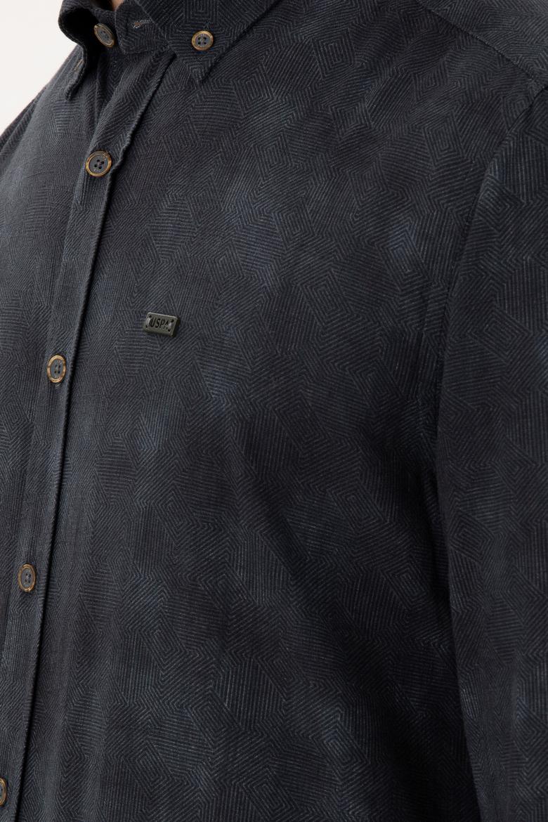 Erkek Koyu Yeşil Uzun Kollu Gömlek - 50293761023