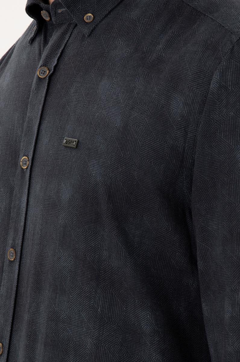 Erkek Koyu Yeşil Uzun Kollu Gömlek