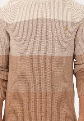 Erkek Slim Fit Bisiklet Yaka Camel Kazak - 50293017003