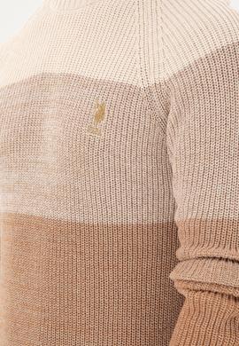 Erkek Slim Fit Bisiklet Yaka Camel Kazak - 50293017003