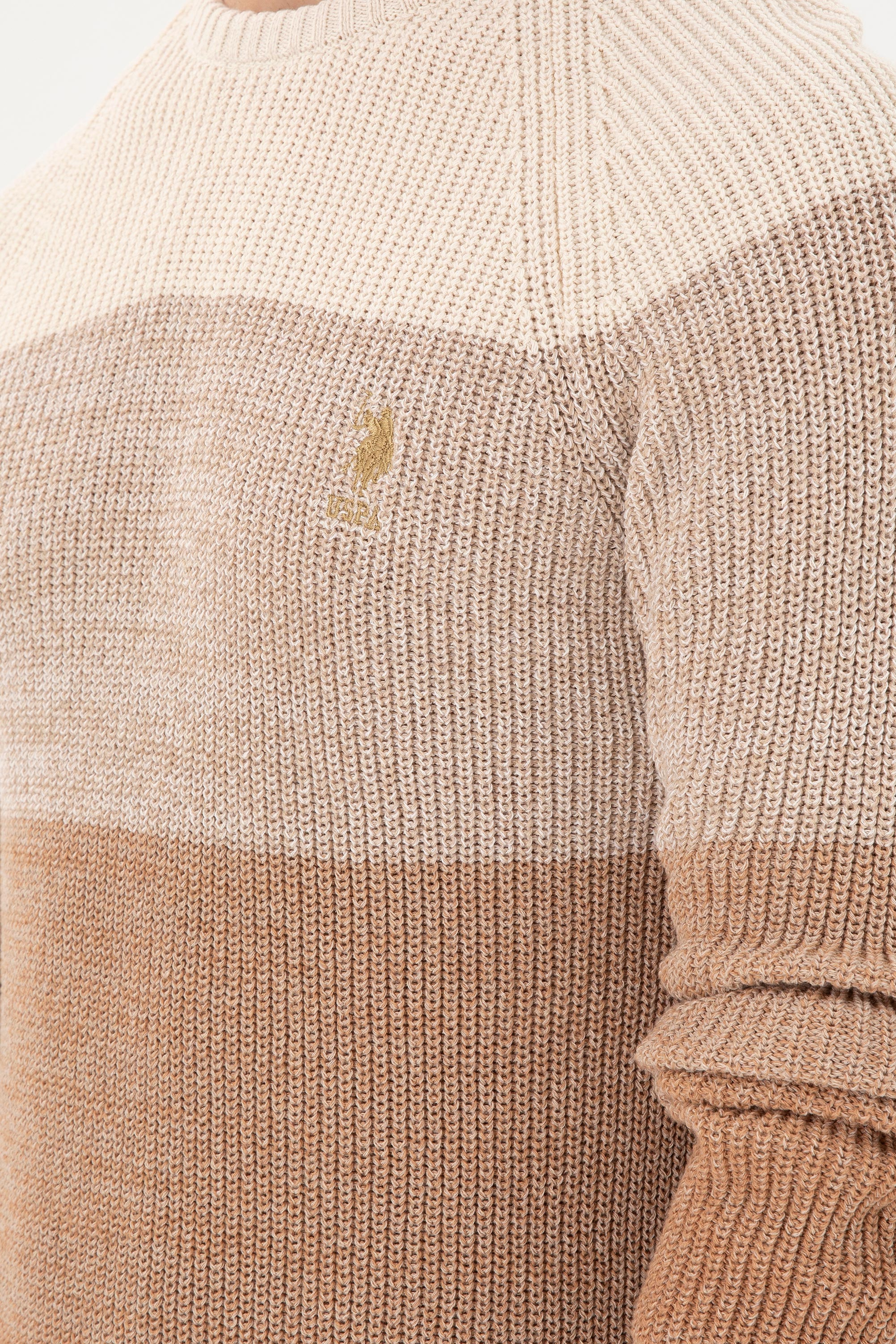 Erkek Slim Fit Bisiklet Yaka Camel Kazak - Image 7