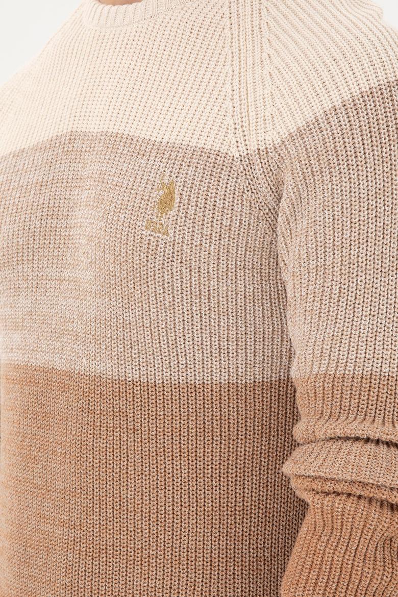 Erkek Slim Fit Bisiklet Yaka Camel Kazak - 50293017003