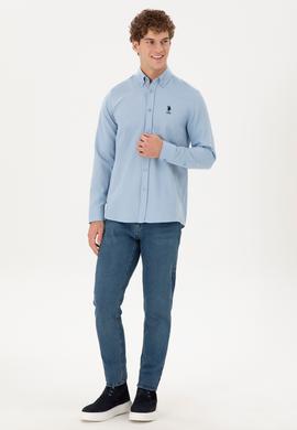 Erkek Açık Mavi Uzun Kollu Gömlek - 50296687025