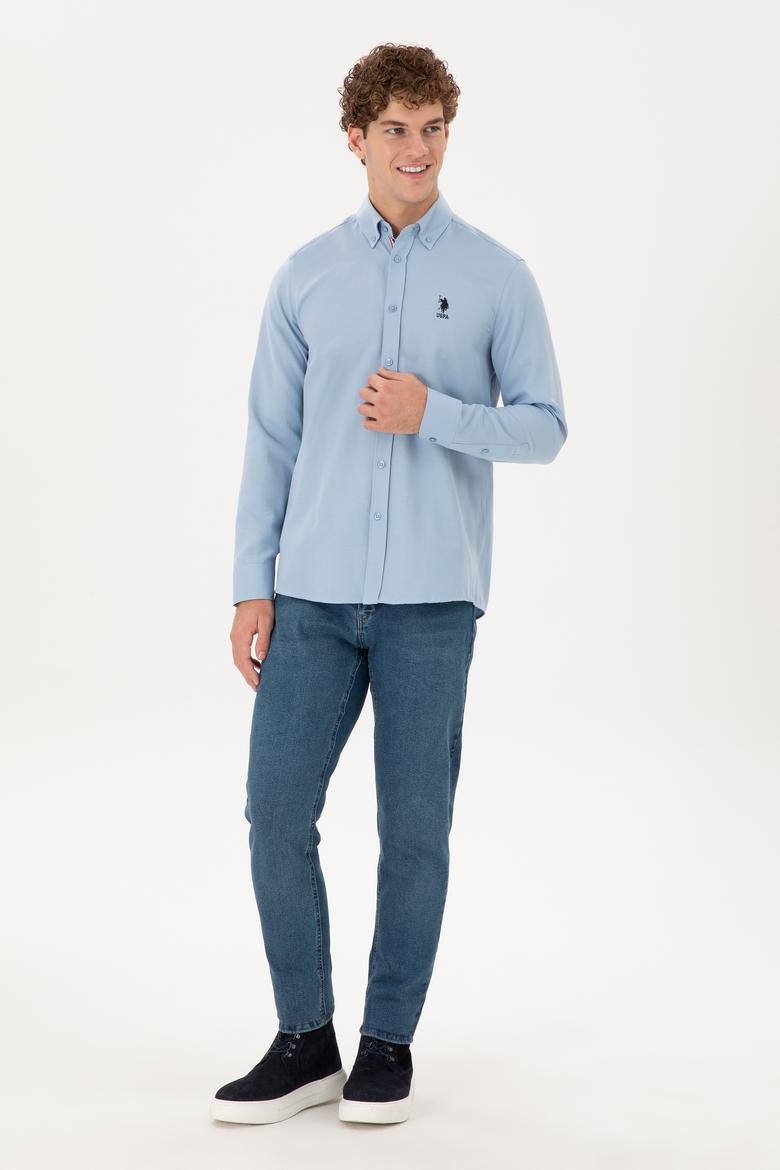 Erkek Açık Mavi Uzun Kollu Gömlek - 50296687025