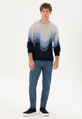 Erkek Regular Fit Bisiklet Yaka Lacivert Kazak - 50293044018