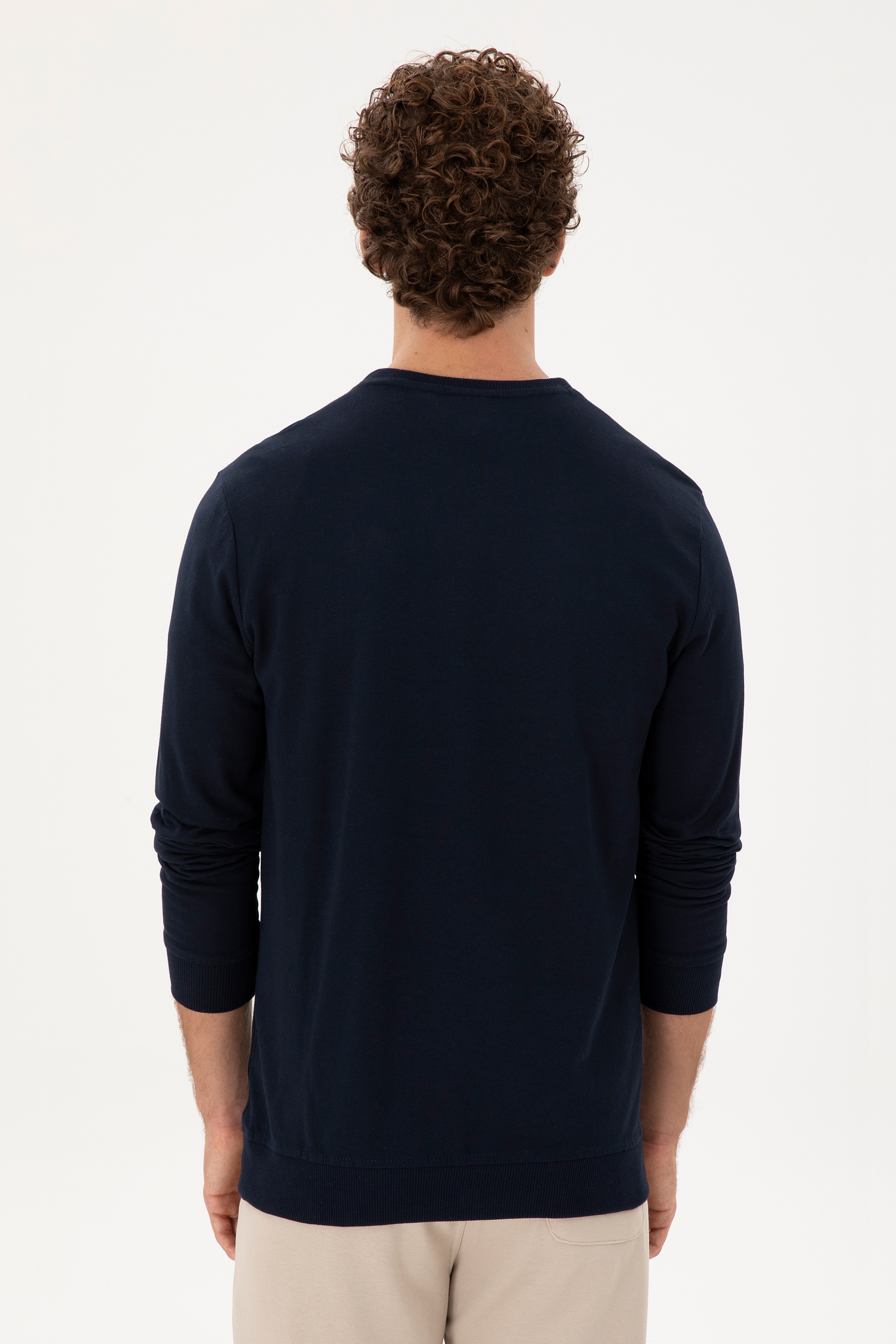 Erkek Lacivert Sweatshirt - Image 5