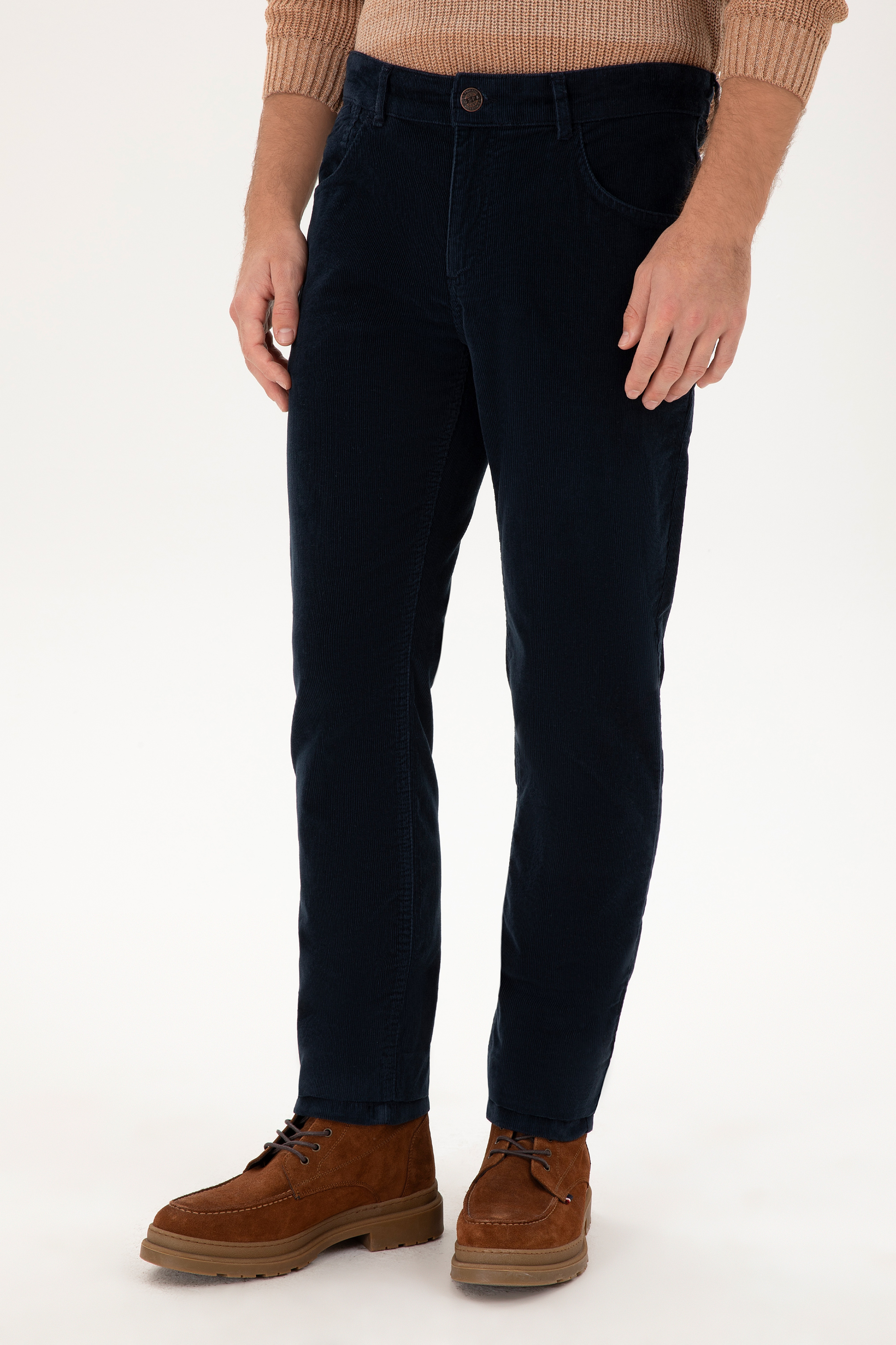 Erkek Slim Fit Lacivert Kanvas Pantolon - Image 2