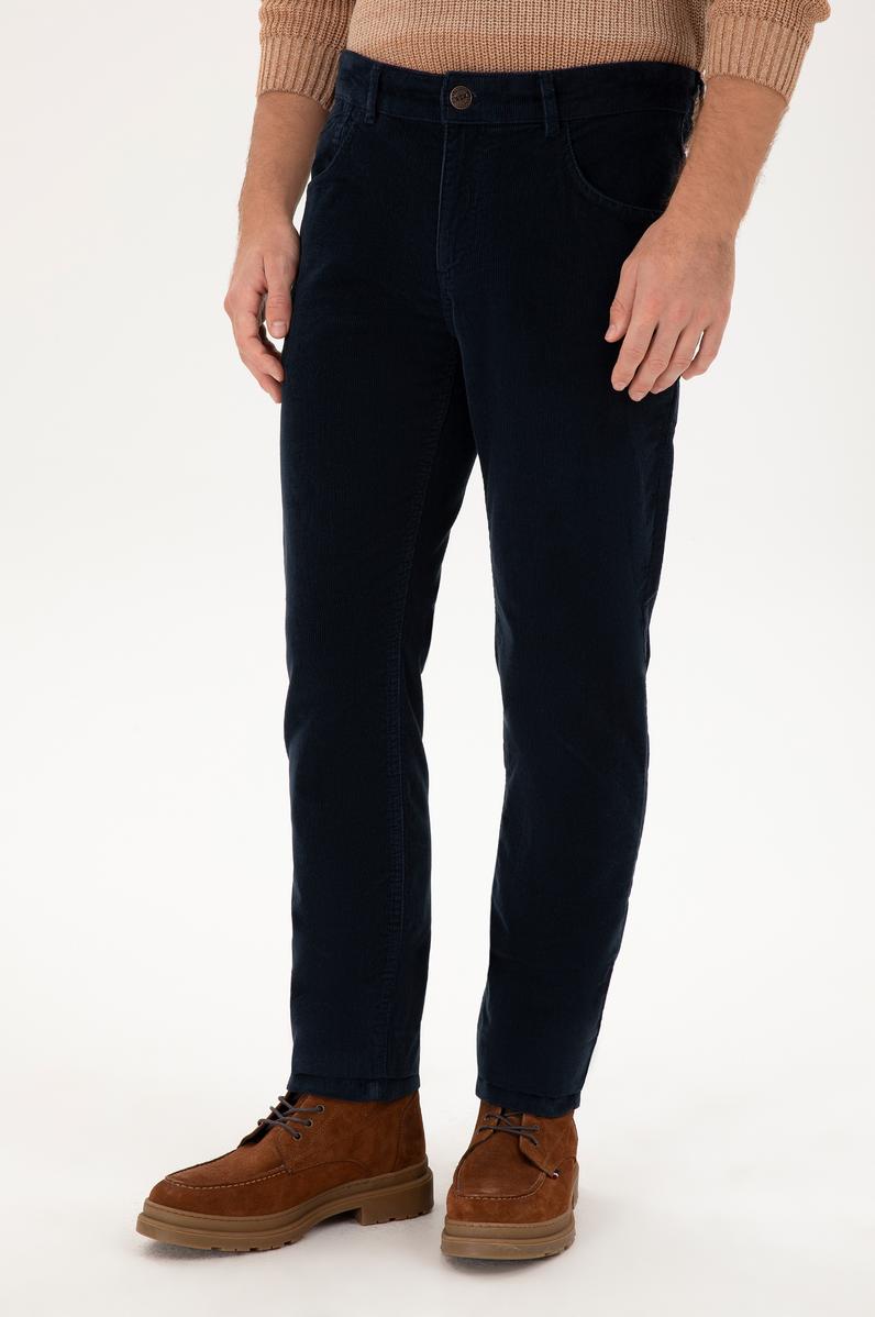 Erkek Lacivert Kanvas Pantolon