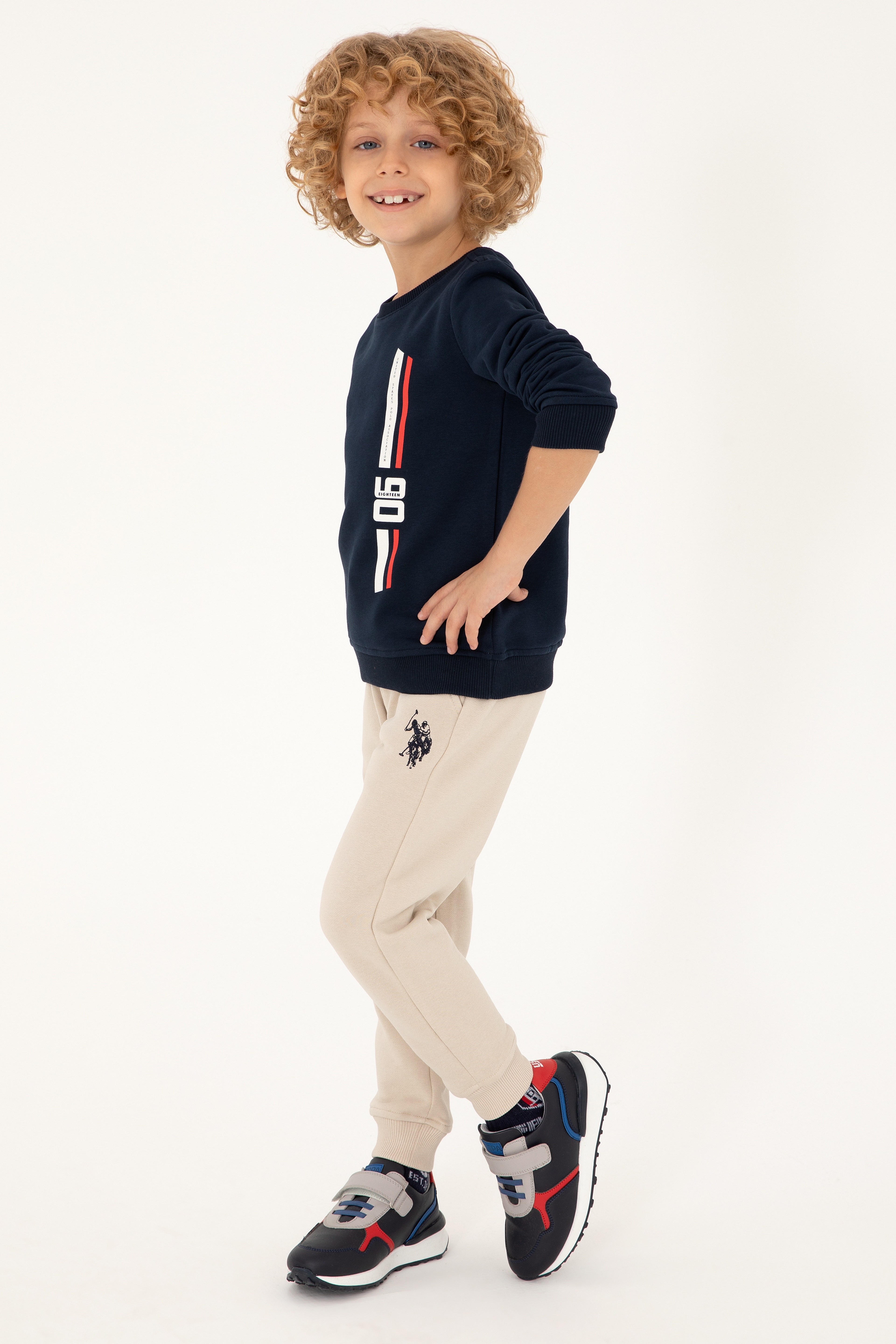 Erkek Çocuk Lacivert Bisiklet Yaka Sweatshirt