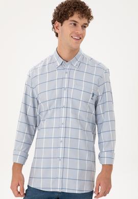 Erkek Saks Uzun Kollu Gömlek - 50290277016