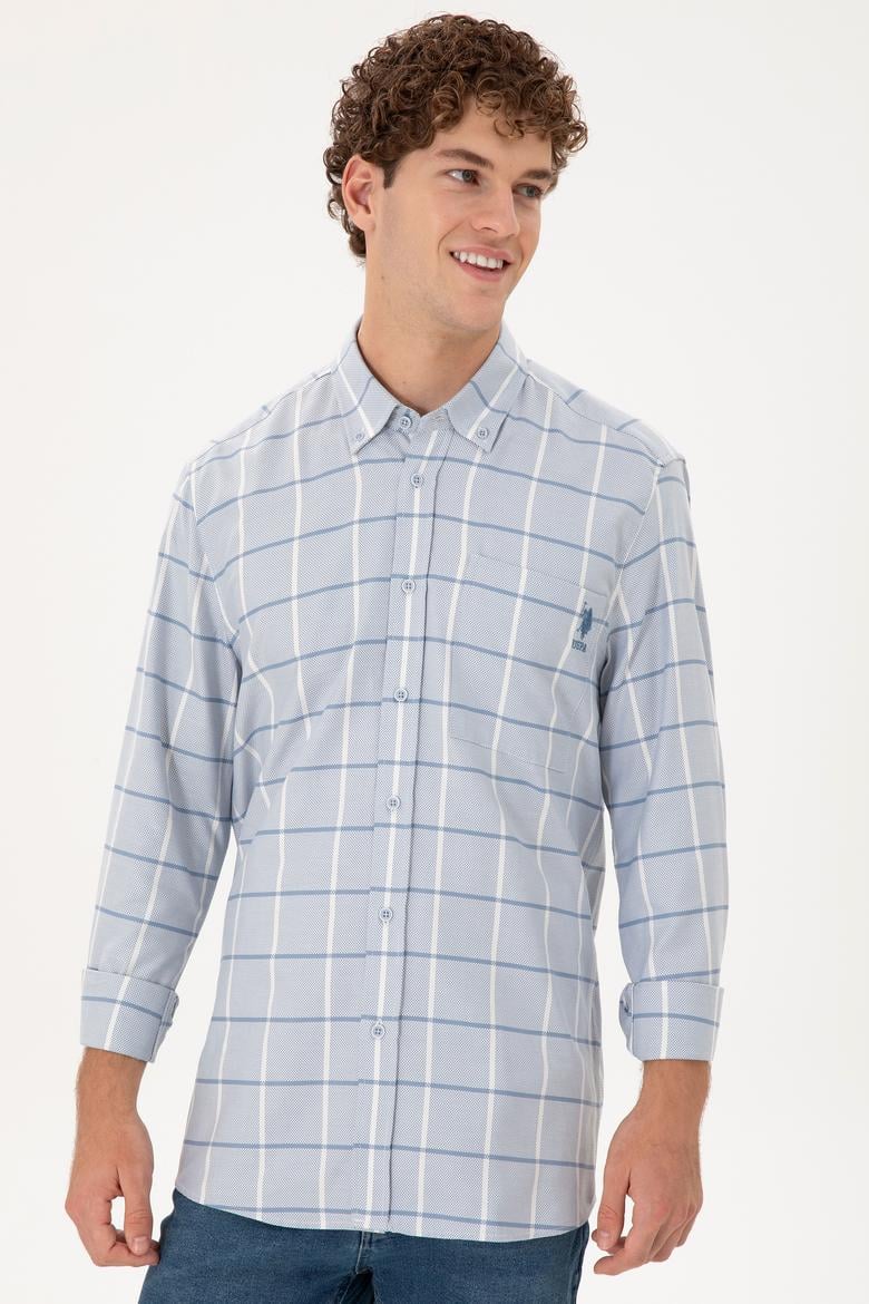 Erkek Saks Uzun Kollu Gömlek - 50290277016