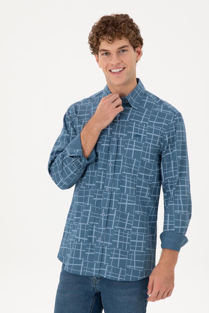 Erkek Açık Mavi Uzun Kollu Gömlek