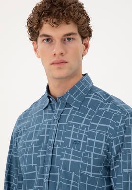 Erkek Açık Mavi Uzun Kollu Gömlek - 50291236015