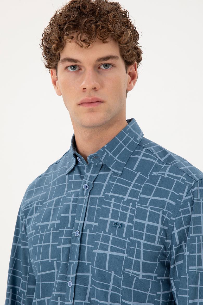 Erkek Açık Mavi Uzun Kollu Gömlek - 50291236015