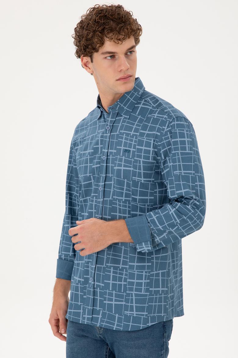 Erkek Açık Mavi Uzun Kollu Gömlek - 50291236015
